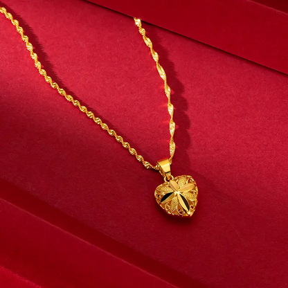 Brass Plated Gold Heart Necklace